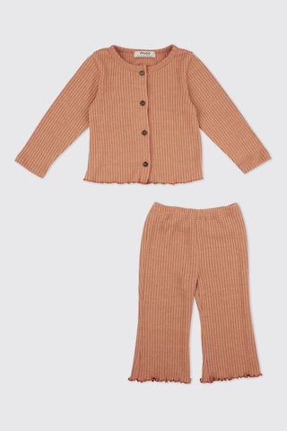 Kız Bebek Yumuşak Dokulu Örme Kiremit Takım 5981644