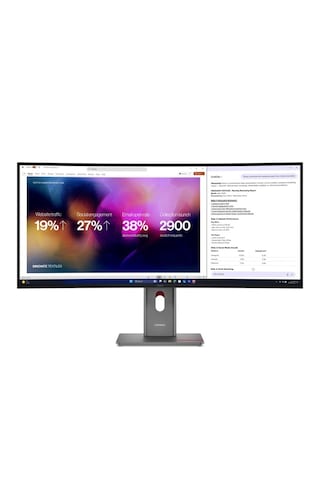 Lenovo Thinkvision P40wd-40 64b4xar1tk 40 5120 X 2160 Wuhd Wide 2500r Curved Tbolt4 Rj45 2x5w Speaker 120hz 4ms Monitör