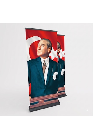 Atatürk Poster Baskılı Pro Roll Up Banner 100x200cm No:1 Diğer