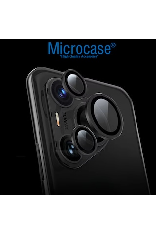 Microcase Huawei Pura 70 Ultra Kamera Camı Lens Koruyucu Halka Set - Al8114 Siyah
