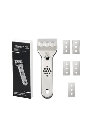 Youmex Stainless Steel Multifunctional Cleaning Scraper: Kitchen Tile, Stovetop, Glass Stain Remover With 5 Blades Diğer