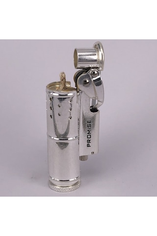 Promise Çakmak Koleksiyonluk Muhtar Çakmağı Benzinli Gümüş