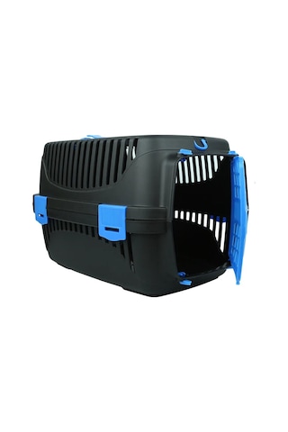 Pribor Kedi Köpek Evcil Hayvan Taşıma Çantası Box Orta Boy Çok Fonksiyonlu Siyah-mavi