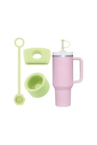1 Set 3 Parça Silikon Sızdırmaz Kapak Seti 30/40 Oz İle Uyumlu Dökülmeye Dayanıklı Tıpa Ve Pipet Ucu Yeşil Renk