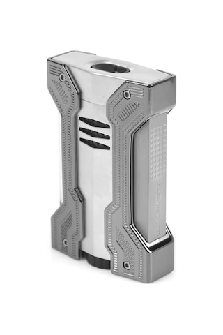 Conquistador Çift Torch Pürmüz Krom Gunmetal Defi Extreme Dizayn Metal Puro Çakmağı Cnq-019