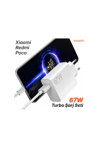 67w Turbo Hızlı Şarj Aleti + 6a Type-c Kablo Seti Xiaomi 14t / 14t Pro / 14 / 15t / 13t Pro / 12t Pro Uyumlu 67 Watt 1 Metre