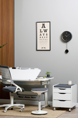 Sirius Standart Yükseklik Ve Eğim Ayarlı Çekmeceli Bilgisayar, Ofis Ve Çalışma Masası Beyaz Gri Gri