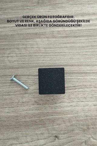 15 Adet - Siyah Kare Kulp - Modern Ve Şık Dolap, Gardırop, Şifonyer, Komodin Ve Çekmece Kulpu Vida Dahil Sarı