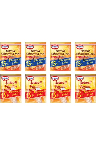 Dr. Oetker Kabartma Tozu 4 x 15'li + Vanilya 4 x 15'li