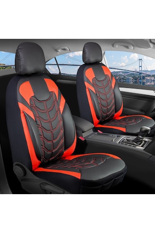 Opel Astra J Hb Lüx Deri Oto Koltuk Kılıfı Ön Arka Takım Classy Serisi Siyah Kırmızı