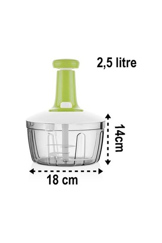 Pratik El Rondosu Üstten Basmalı 5 Bıçaklı 2.5 Litre 14x18cm 720896 Çok Renkli