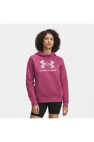 Under Armour Rival Fleece Shimmer Kadın Kırmızı Kapüşonlu Sweatshirt Kırmızı