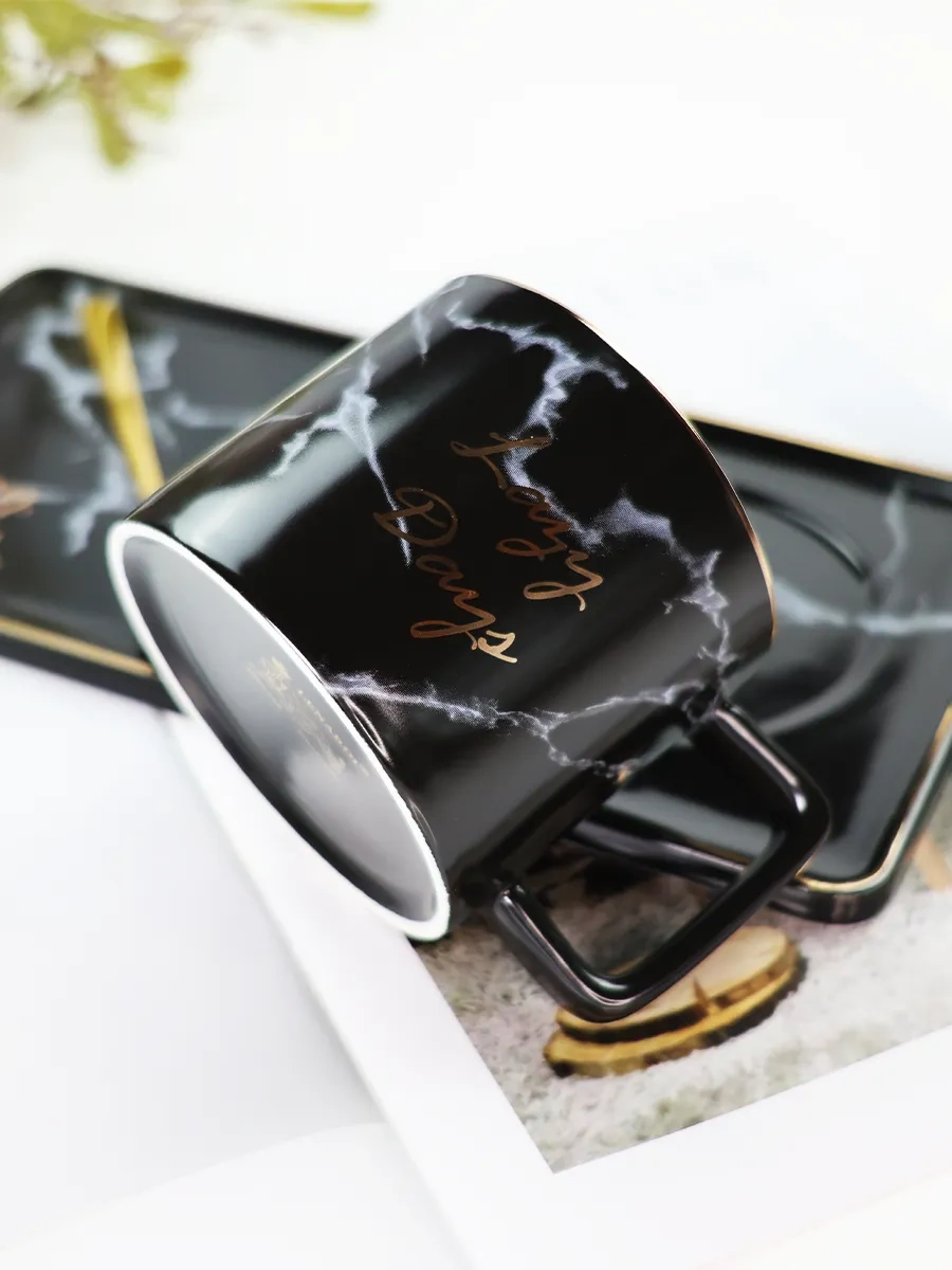 Lenardi Fincan Ve Tabak Seti Porselen Çay Ve Kahve İçin 250 Ml 275514136 Siyah