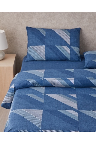 English Home Triangle Flow Kolay Ütülenir Çift Kişilik Çarşaflı Nevresim Takımı 200x220 Cm Lacivert Lacivert