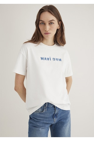 Mavi - Mavi Baskılı Ekru Tişört 1613146-70057 Ekru