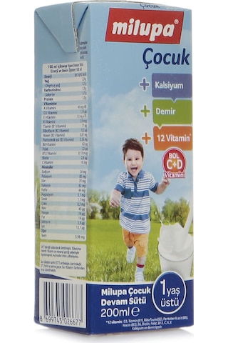 Milupa Çocuk Devam Sütü İçime Hazır 200 Ml 1 Yaş+ 5 Adet