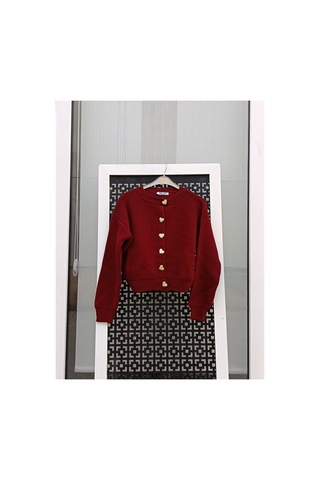 Çınar Boutique Gold Kalp Düğmeli Crop Hırka-siyah - Standart Siyah Siyah