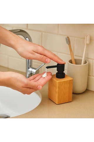 100 Ml Kullanıma Uygun Büyük Ahşap Sıvı Sabunluk Diğer