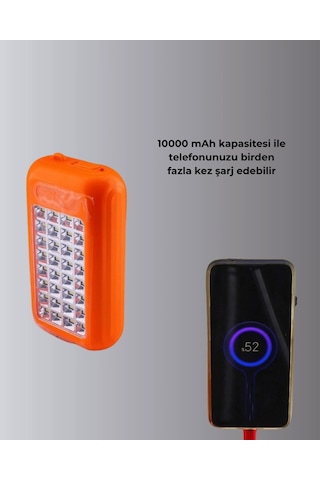 Gold Silver Gs-875 Güneş Enerjili Powerbank Ve 32 Led Işıldak Çok Renkli
