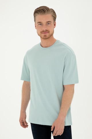 U.S. Polo Assn. Erkek Comfort Fit Bisiklet Yaka Su Yeşili Tişört 50294216-VR048