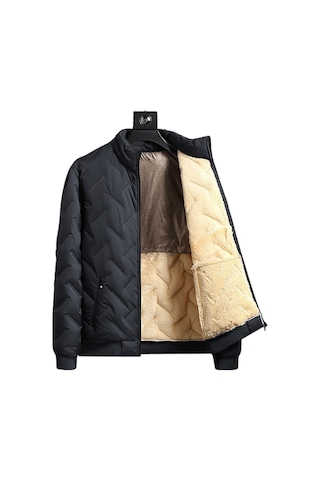 Kışlık Polar Astarlı Erkek Polar Ceket Gri