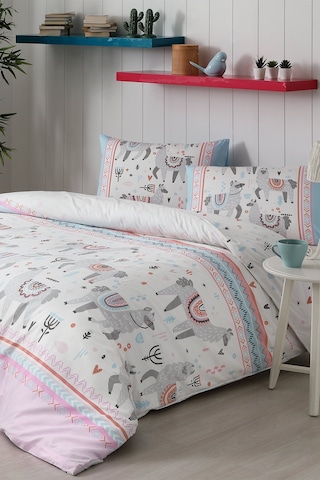 Floretta Cute Alpaca Çift Kişilik Nevresim Takımı 43196 Pembe