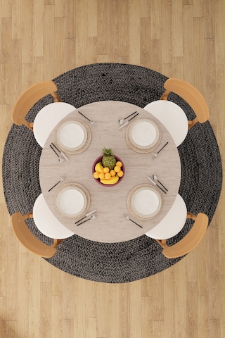 Modern Dolaplı 4 Kişilik Mutfak Yemek Masası Ve Sandalye %100 Mdf Mutfak Yemek Odası Masası Takımı Ymt04 Sidon