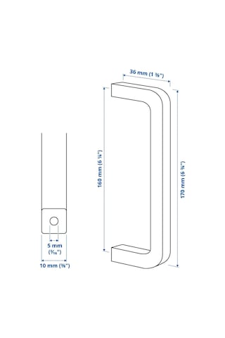 Ikea Borghamn 2'li Mobilya Kulpu 170 Mm Siyah