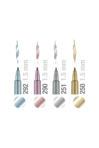 Faber-Castell Pitt Artist Pen Kaligrafi Seti Metalik 4Lü