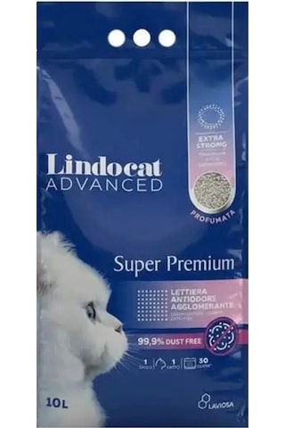 Lindocat Super Premium Extra Güçlü Topaklanan Pudra Kokulu Kedi Kumu 10l