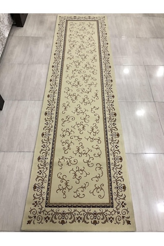 Saray Halı Tifanny 10541 Krem-2 80X300 Kahve Krem Yolluk 3 Metre