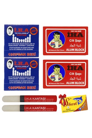 Iha Cilt Şapı 2 Adet Kalem Kantaşı 2 Adet Kibrit Kantaşı 2 Adet Shark Chrome Jilet 5'li Kutu Terleme Önleyici