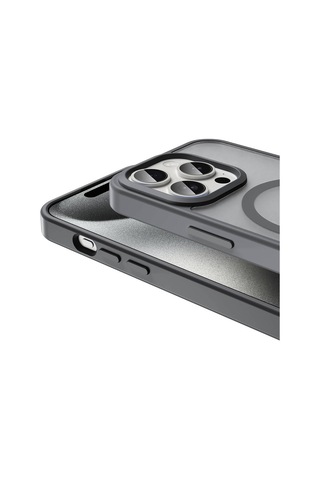 Rba Aksesuar Apple Uyumlu iPhone 15 Pro Max Kılıf M-safe Şarj Özellikli Mat Arka Yüzey Rba Sio Kapak - Lacivert Lacivert