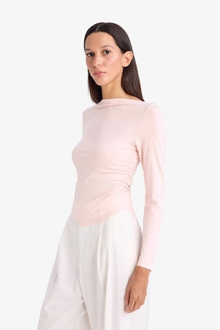 Defacto Slim Fit Dar Kesim Kayık Yaka Uzun Kollu Tişört F9029ax26sppn447 Pembe-pn447