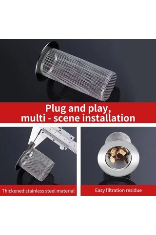 Qingmipy 304 Paslanmaz Çelik Kanal Tıkanıklık Önleyici, Saç Ve Artık Tutucu, Banyo/mutfak Filtresi, 4 Farklı Boyut Seti Diğer