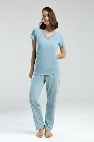 Pierre Cardin 8998 Kısa Kol Kadın Pijama Takımı Mavi