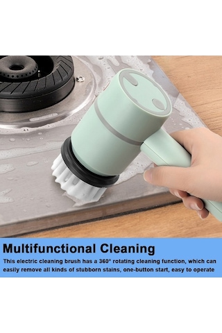 Pazly Kablosuz Temizleme Fırçası Seti - 4 Fırça + Ana Ünite - Pembe