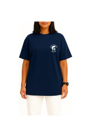 Bahriyeli Collection Oversize Sadece Ölüler Görür Babayiğit Cep Baskılı Unisex T-shirt Lacivert