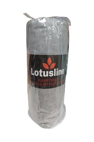 Lotusline Ranforce Fitted Battal Çift Kişilik Çarşaf Seti-gri Gri