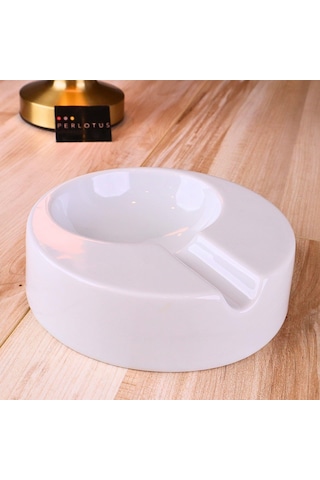 Perlotus Porselen Şeffaf Sırlı Puro Küllüğü Sert Porselen 13 Cm