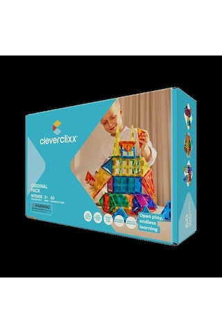 Cleverclixx Original Başlangıç Seti Manyetik Bloklar, Intense 60 Parça