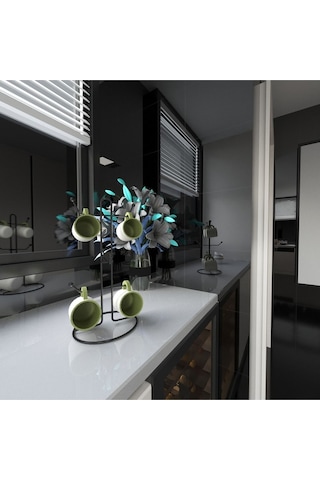 Suntel Tezgah Üstü Kupa Bardak Askılığı Mat Siyah