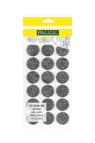 Pacıfıc Gri Yapışkanlı Keçe Ø 30mm