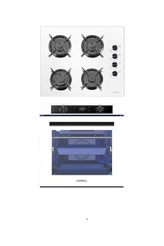 Luxell 2'li SGF3 + OC88 Platinium Beyaz Ankastre Set