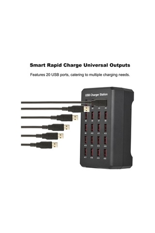 Fortunelane 20 Portlu Usb Şarj Cihazı 100w Hızlı Çoklu Cihaz Şarj Edici Avrupa Standartı 5v 2.4a