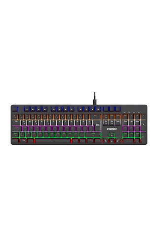 Everest Kb-mk1 Lumos Siyah Usb Rainbow Aydınlatmalı Red Switch Full Anti-ghosting Mekanik Gaming Oyuncu Klavye