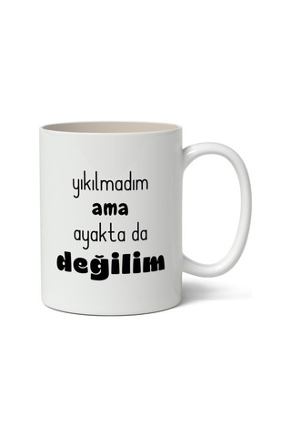Yıkılmadım Ama Ayakta Değilim Baskılı Kupa Bardak Baskılı Kahve Kupa Bardak