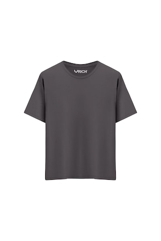 Rich Erkek 2 Li Paket %100 Pamuk Oversize Tişört Basic Bisiklet Yaka Kısa Kollu T-shirt Gri