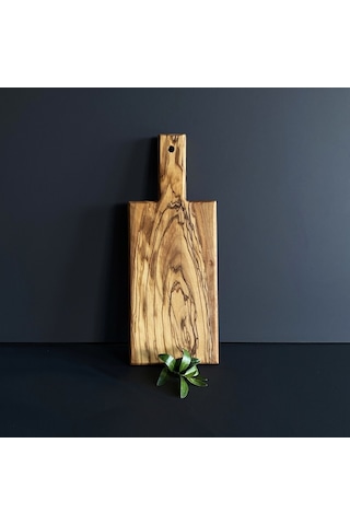 Zeytin Ağacı Ahşap Dikdörtgen Steak Tahtası Sunum Tahtası 34x14 Cm Kahverengi