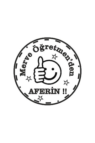 Öğretmen Kaşesi - Aferin Kaşesi - Öğrenci Motivasyon Kaşesi Mavi